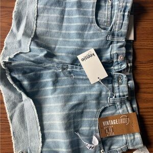 Kensie Light Blue Striped Women's Jeans